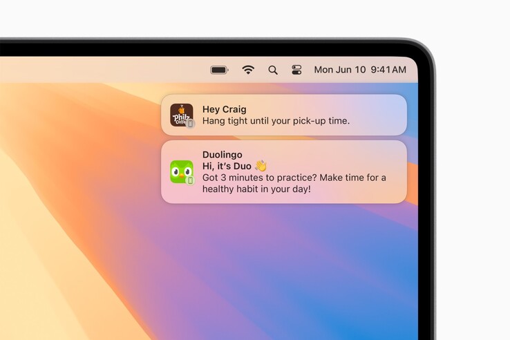 macOS 15 kann künftig iPhone-Benachrichtigungen direkt am Mac-Display darstellen.