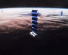 Künstlerische Darstellung der Starlink-Satelliten (Bildquelle: SpaceX)