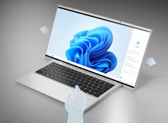 Das Compal Infinite Konzept-Notebook kann sein Display links und rechts erweitern. (Bildquelle: Compal)