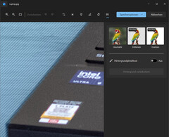 Die Vergrößerung zeigt, dass die Ränder nicht zuverlässig erkannt wurden.
