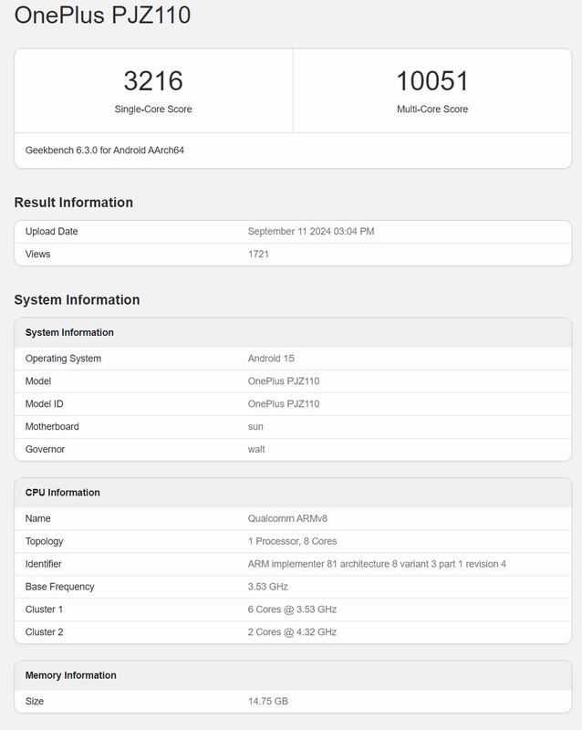 Das OnePlus 13 zeigt in einem frühen Geekbench 6.4 Testlauf eine hervorragende Snapdragon 8 Gen 4 Performance.