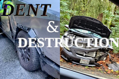 Die erste aufgezeichnete Kollision des Tesla Cybertrucks mit einem anderen Fahrzeug gibt Aufschluss über die Unfallsicherheit und -toleranz des Elektro-Pickups (Bild: X/Reddit - edited)