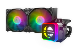 Cougar: Erste AiO-Wasserkühlung bringt Beleuchtung und Fenster mit