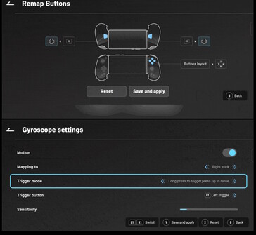 Spieler können die Tasten des Controllers neu belegen und die Einstellungen des Gyroskops anpassen. (Bildquelle: Abxylute)