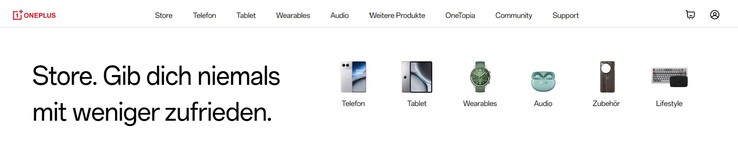 Zum Vergleich: Die österreichische OnePlus-Webseite mit Telefonen im Angebot.