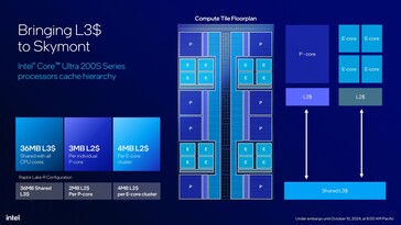 Intel Core Ultra 200S: Schema der Compute Tile. (Bildquelle: Intel)