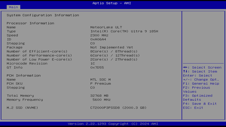 Geekom GT1 Mega - BIOS Optionen