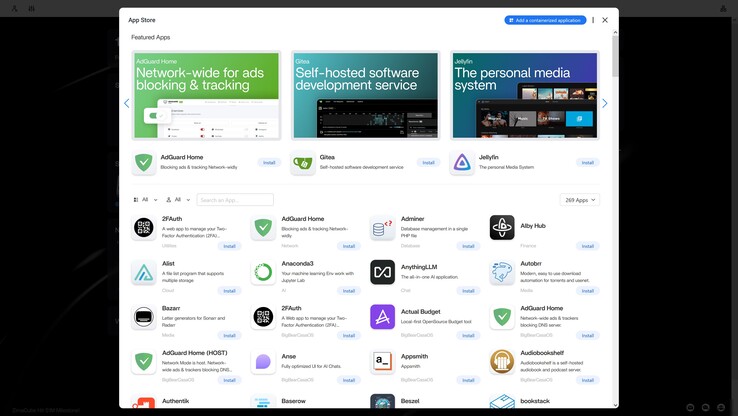 Der Appstore ist gut kuratiert, man kann aber auch eigene Container einbinden