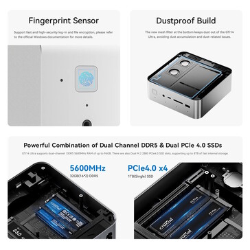 Ein Fingerabdrucksensor ist integriert (Bildquelle: Beelink)