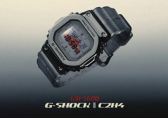 Casio G-Shock GM-5600 „Space Age“-Edition zeigt rote Grafik des Theme Building am Los Angeles International Airport (Bildquelle: C2H4)