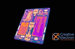 Das Samsung Galaxy Z Fold5 zeigt sein Innenleben im Röntgenbild. (Bild: Creative Electron / iFixit)