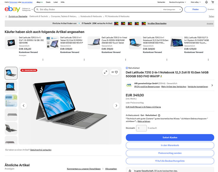 Dell Latitude 12 7210 für 349 Euro - Preisvorschläge werden angenommen.