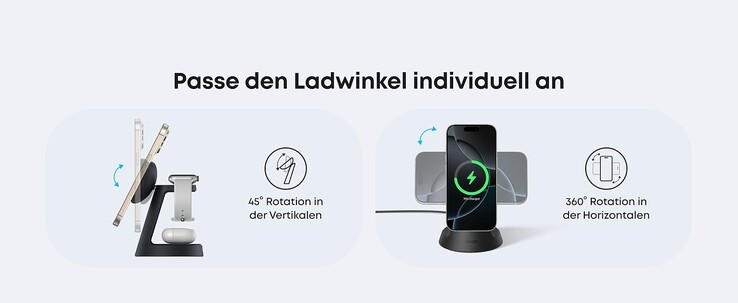 Der Winkel des Smartphones lässt sich anpassen (Bildquelle: Anker)