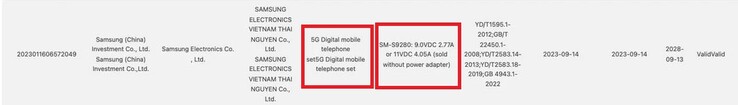 Das Samsung Galaxy S24 Ultra wurde in China noch mit maximal 11V 4,05A Fast-Charging zertifiziert.