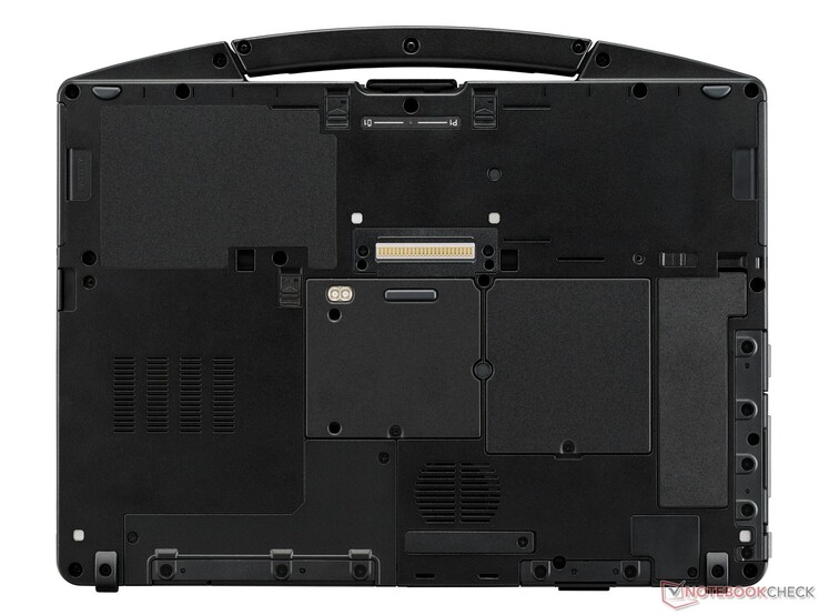 Die gleichen proprietären Pins wie auf dem Toughbook 54, was die Kompatibilität des Zubehörs ermöglicht