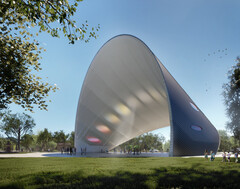 Solaranlage und Schattenspender: Rendering des