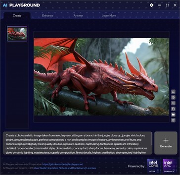 Intel AI Playground kann Bilder anhand einer Beschreibung generieren ...