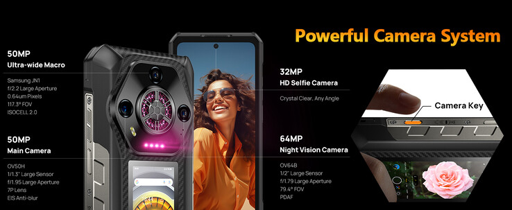 Zwei Displays, vier Kamera und ein Lautsprecher sind vorhanden (Bildquelle: Ulefone)