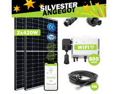 Balkonkraftwerk mit bifazialen Glas-Glas-Modulen zum Aktionspreis (Bild: Ja Solar, Deye, GreenSun)