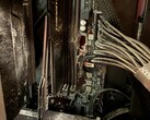Nahaufnahme des getroffenen Gaming-Computers