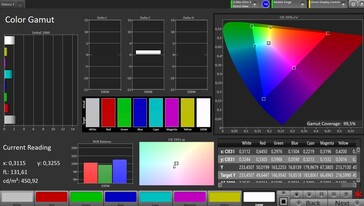 CalMAN Farbraum sRGB Außendisplay