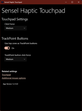 Sensel Touchpad Einstellungen