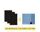 Solaranlage mit Solarmodulen in Full Black und 3-phasigem Hybrid-Wechselrichter (Bild: Solplanet, Suntech, Soliswerke - bearbeitet)
