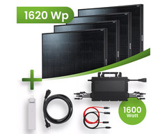 Balkonkraftwerk mit DTU zum Auslesen der Solarmodul-Daten (Bild: Ja Solar, Hoymiles, Tepto)