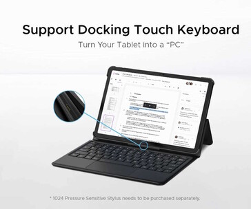 Mit einem entsprechenden Keyboard-Cover wird das System zu einem Notebook-Ersatz (Bildquelle: Doogee)