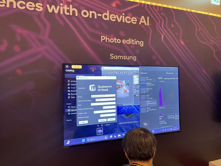 KI-Demo auf einem Samsung-Notebook mit Qualcomms Snapdragon X Elite. (Foto: Andreas Sebayang/Notebookcheck.com)