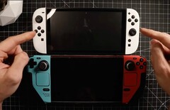 Die Nintendo Switch 2 ist kleiner als das Steam Deck, trotz größerem Display. (Bildquelle: SwitchUp, YouTube)