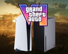 GTA 6 Logo mit PS5 und Xbox Konsolen