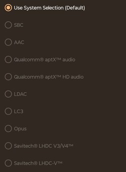 Verfügbare Bluetooth-Audio-Codecs