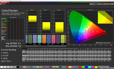 Farbgenauigkeit (Profil: Lebendig, kühl, Zielfarbraum: P3)