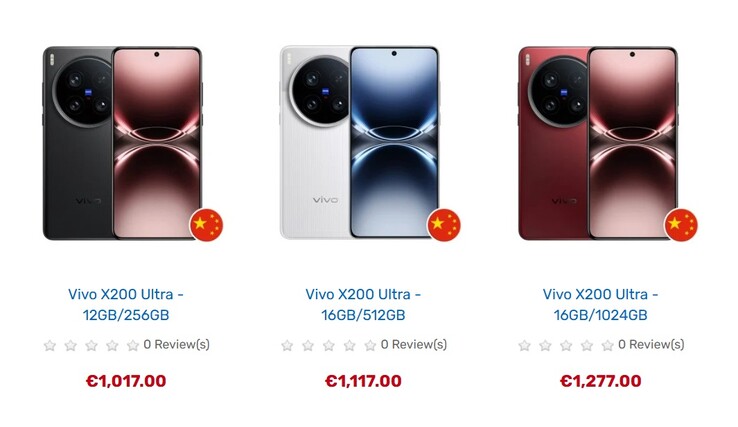 Bei Tradingszhenzhen kann man alle drei Modellvarianten des Vivo X200 Ultra importieren.
