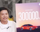 Xiaomi-CEO Lei Jun mit dem neuen Verkaufsziel für das SU7 Elektroauto (Bildquelle: Xiaomi)