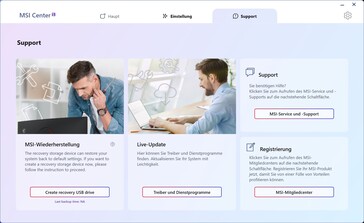 Die Supportseite wartet nur mit Weblinks auf