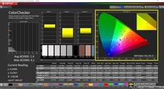 CalMAN ColorChecker (Profil: P3, Farbraum: P3)