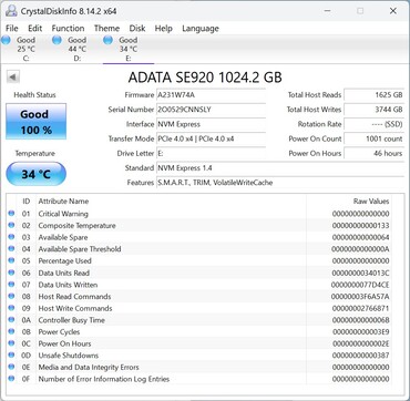 ADATA SE920 arbeitet mit PCIe 4.0 x4