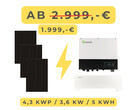 Deal: Solaranlage 4,3 kWp mit Speicher 5 kWh und bifazialen Glas-Glas-Modulen mit 27% Rabatt