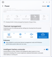 Energieprofil-Einstellungen für Thermal Management