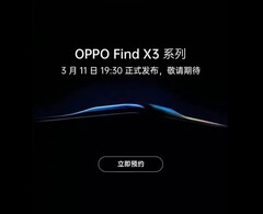 Am 11. März wird Oppo seine Find X3 Flaggschiff-Familie offiziell vorstellen, auch global.