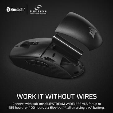 Die Wireless-Version wird unkompliziert mit einer Batterie versorgt (Bildquelle: Corsair)