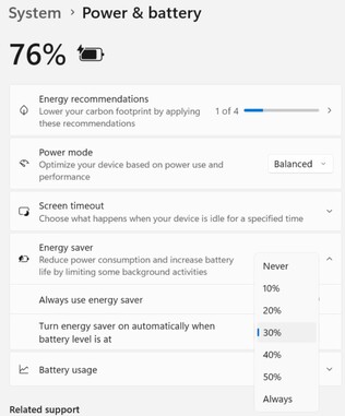 Energiesparmodus