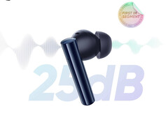 Die aktive Geräuschunterdrückung der Realme Buds Air 2 soll Umgebungslärm um beachtliche 25 dB dämpfen können. (Bild: Realme)