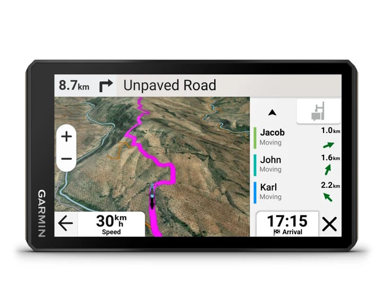 Die Position anderer Fahrer lässt sich anzeigen (Bildquelle: Garmin)