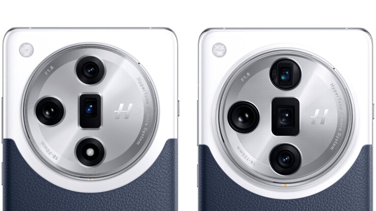 Hier sind die Hasselblad-Kameras der Vorgänger zu sehen. (Links: Oppo Find X7. Rechts: Oppo Find X7 Ultra)