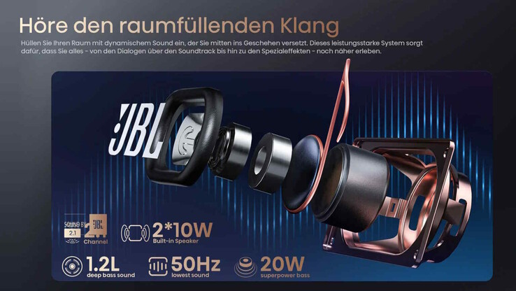 Das JBL-Soundsystem kommt mit Subwoofer (Bildquelle: Hisense)