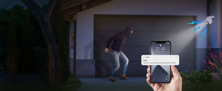 Sirene und Spotlight sind vorhanden (Bildquelle: Ezviz)