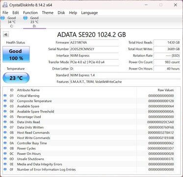 ADATA SE920 arbeitet mit PCIe 4.0 x2